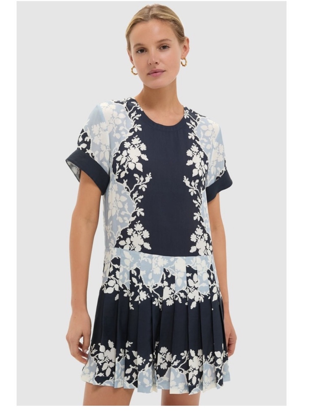 Tuckernuck Blue Fog Liza Pleated Mini Dress Size XL NWT